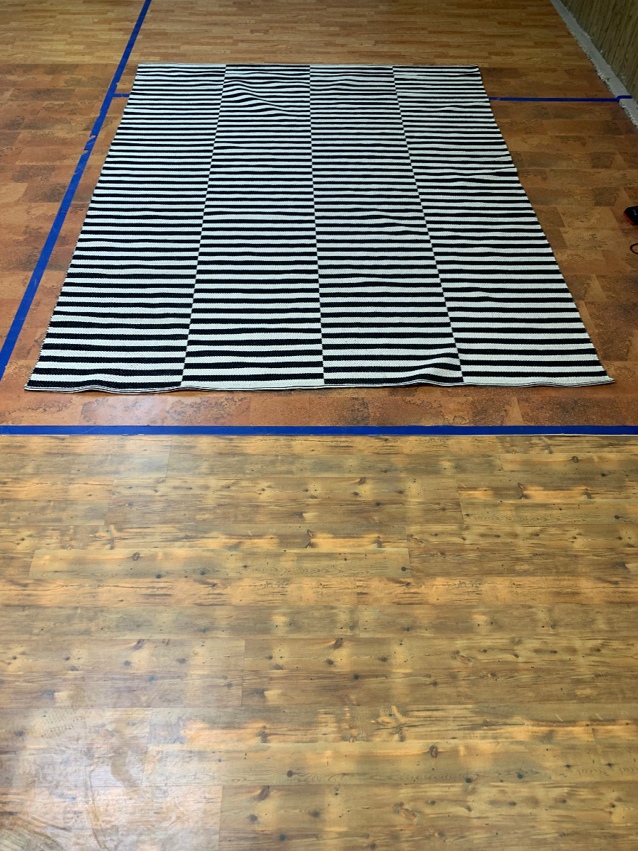 Orwell Striped Cotton Ivory/Black Rug Rectangle 8ft x 10ft Breakwater Bay